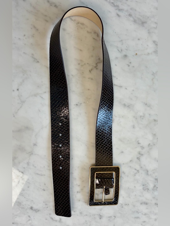 Banana Republic Snake-Embossed Patent Leather 1.75” Belt, wrapped buckle, 28-32L